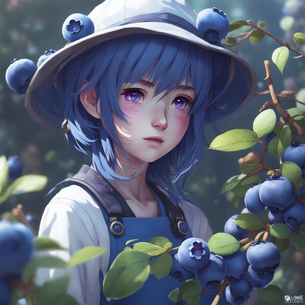 Anime Style Blueberry Girl in 3D