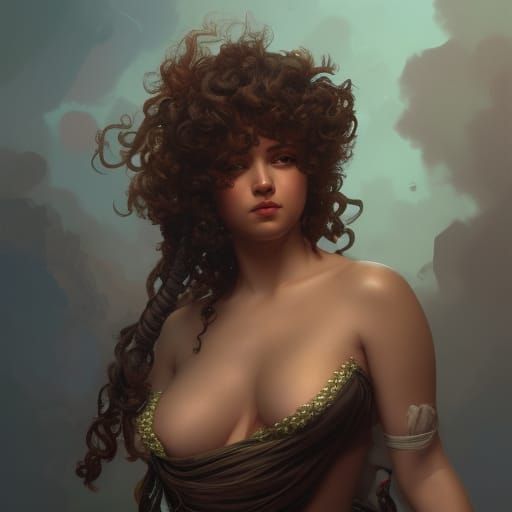 Pirate Woman Portrait in Art Nouveau Style