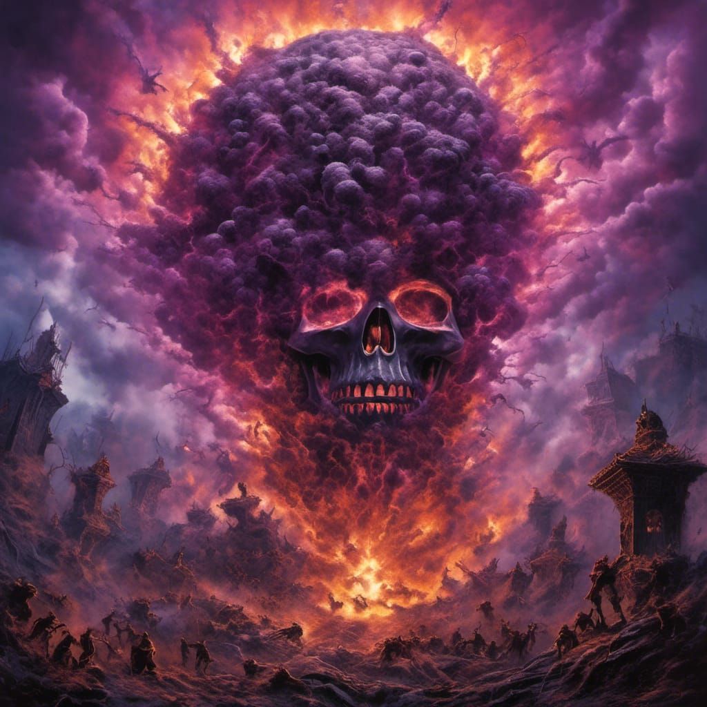 Horrifying Demon Tornado of Souls in Dark Fantasy Art