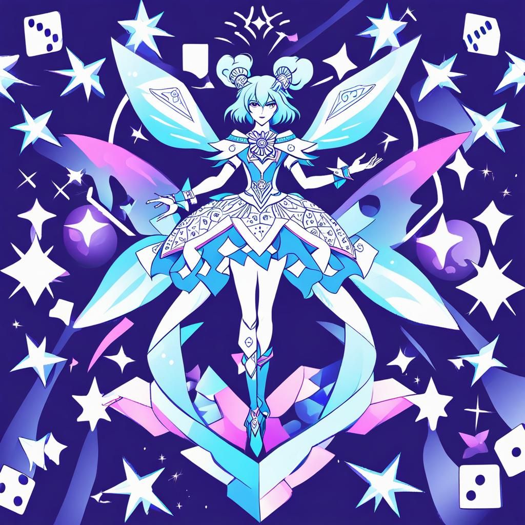 Dice-Themed Magical Girl Full Body Image