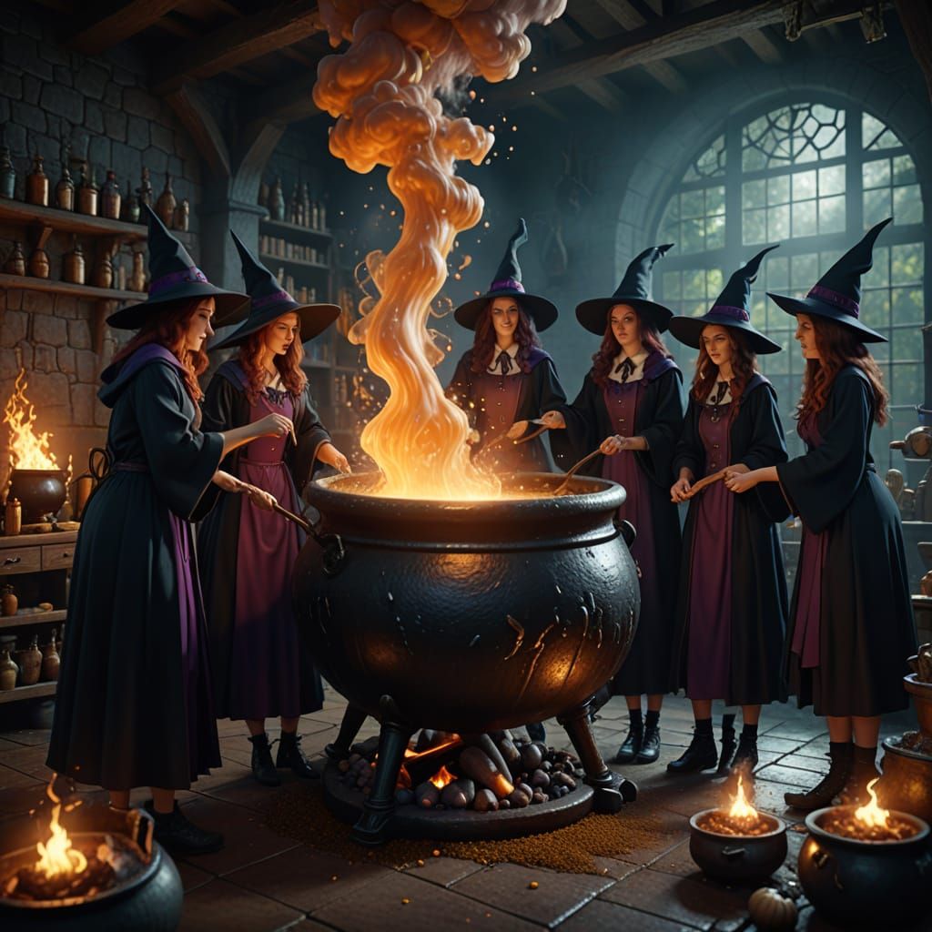 Witches Brew Potion in Magical Classroom