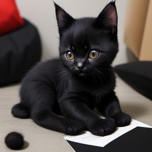Image of a Black Kitten