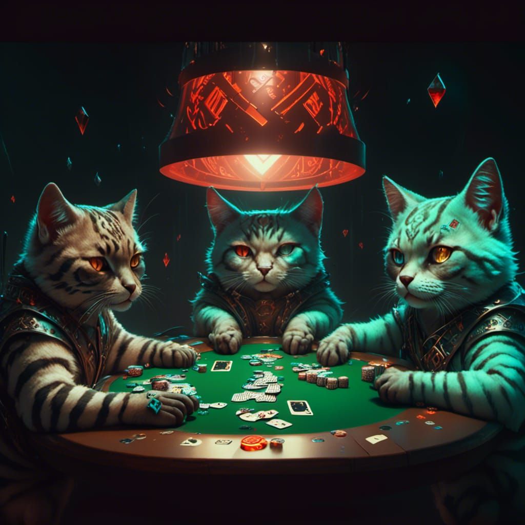 Gremlins Playing Poker in Hyperrealistic Style