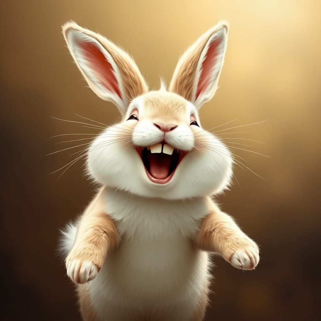 Laughing Bunny: A Humorous Animal Portrait