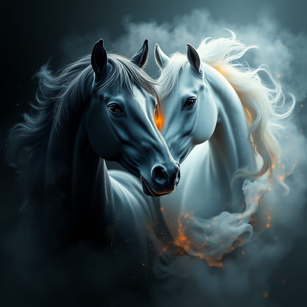 Harmonious Yin and Yang Digital Painting