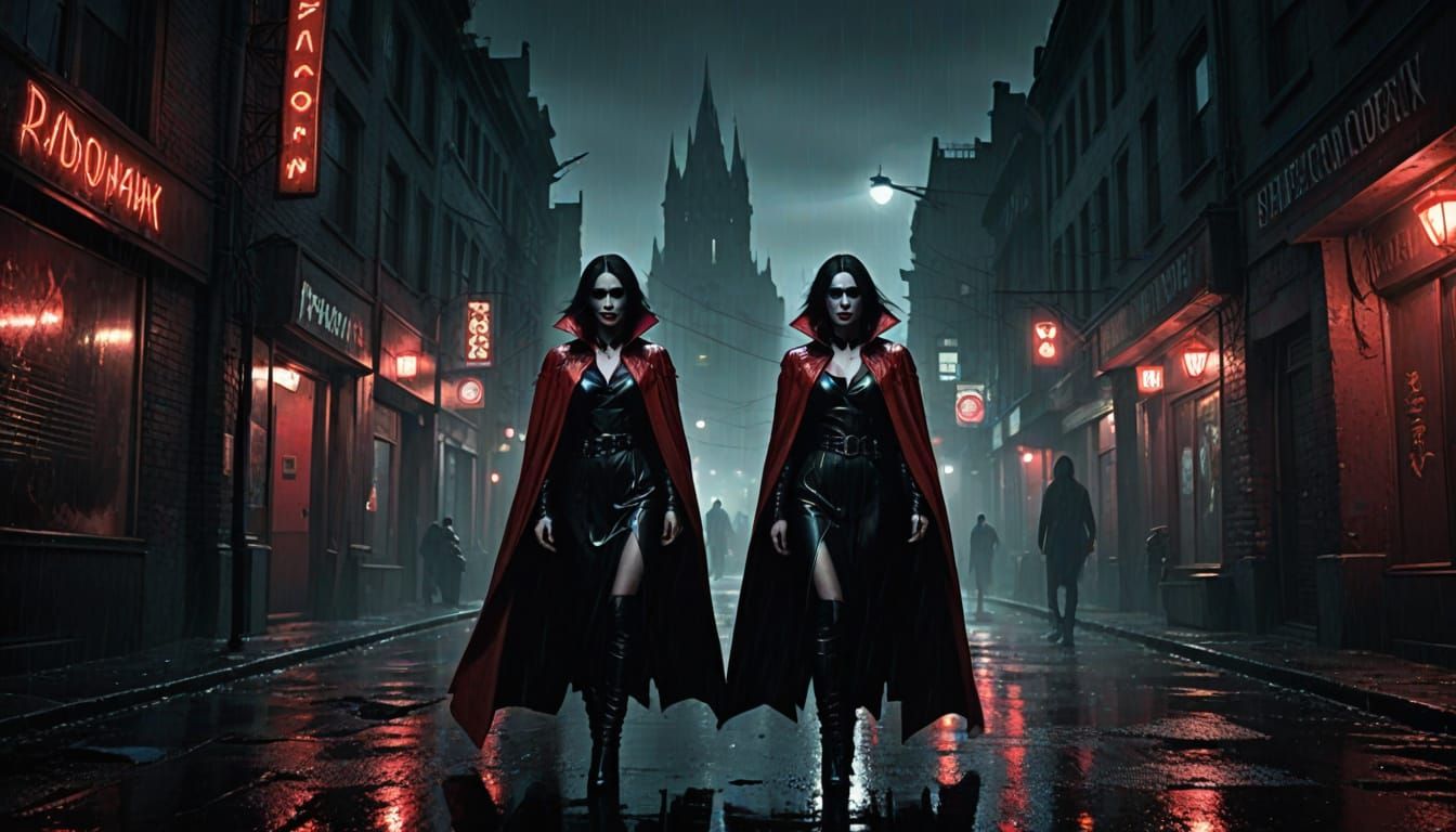 Ethereal Vampires Stroll Through Gritty Urban Night