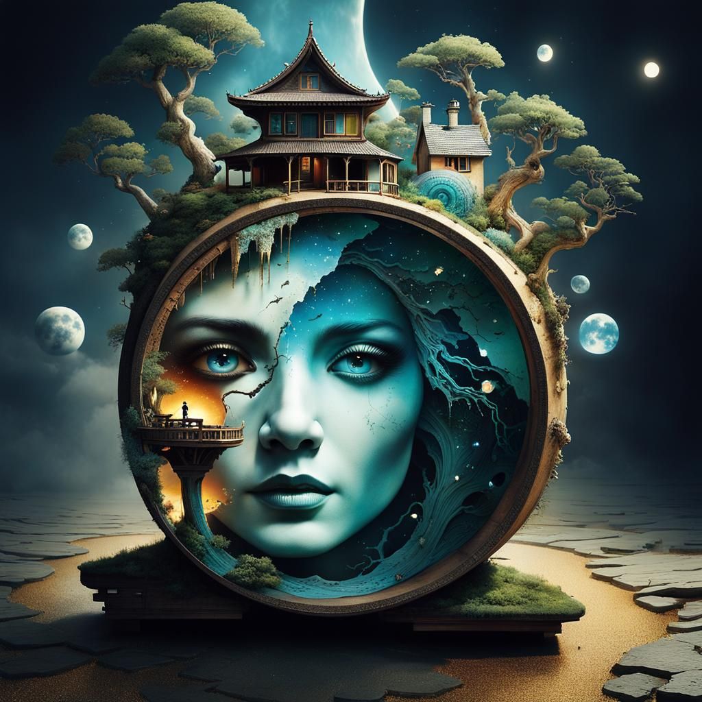Surreal Stargate Dreamscape in Fantasy Art Style