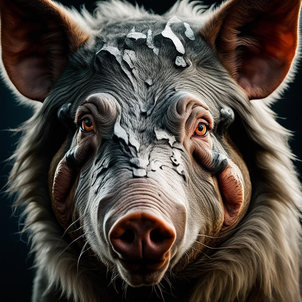 Extraterrestrial Pig Wolf Hybrid