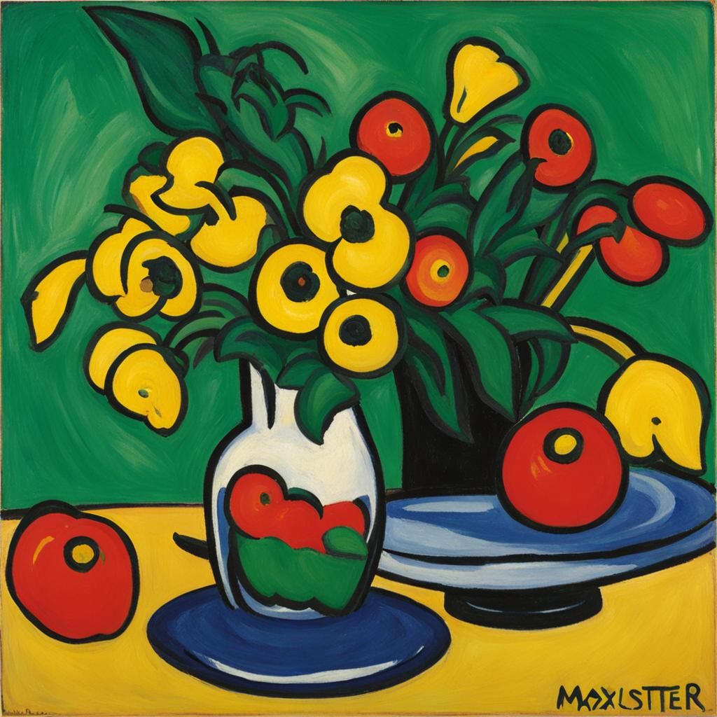 Vibrant Expressionist Portrait in Pechstein & Münter Style