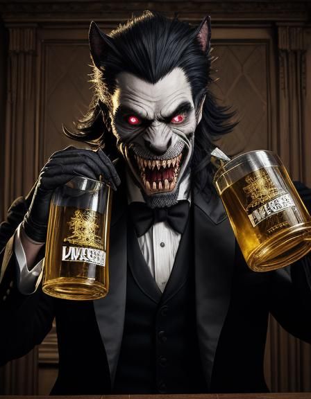 Mr. Hyde drinking Formal-de-hyde