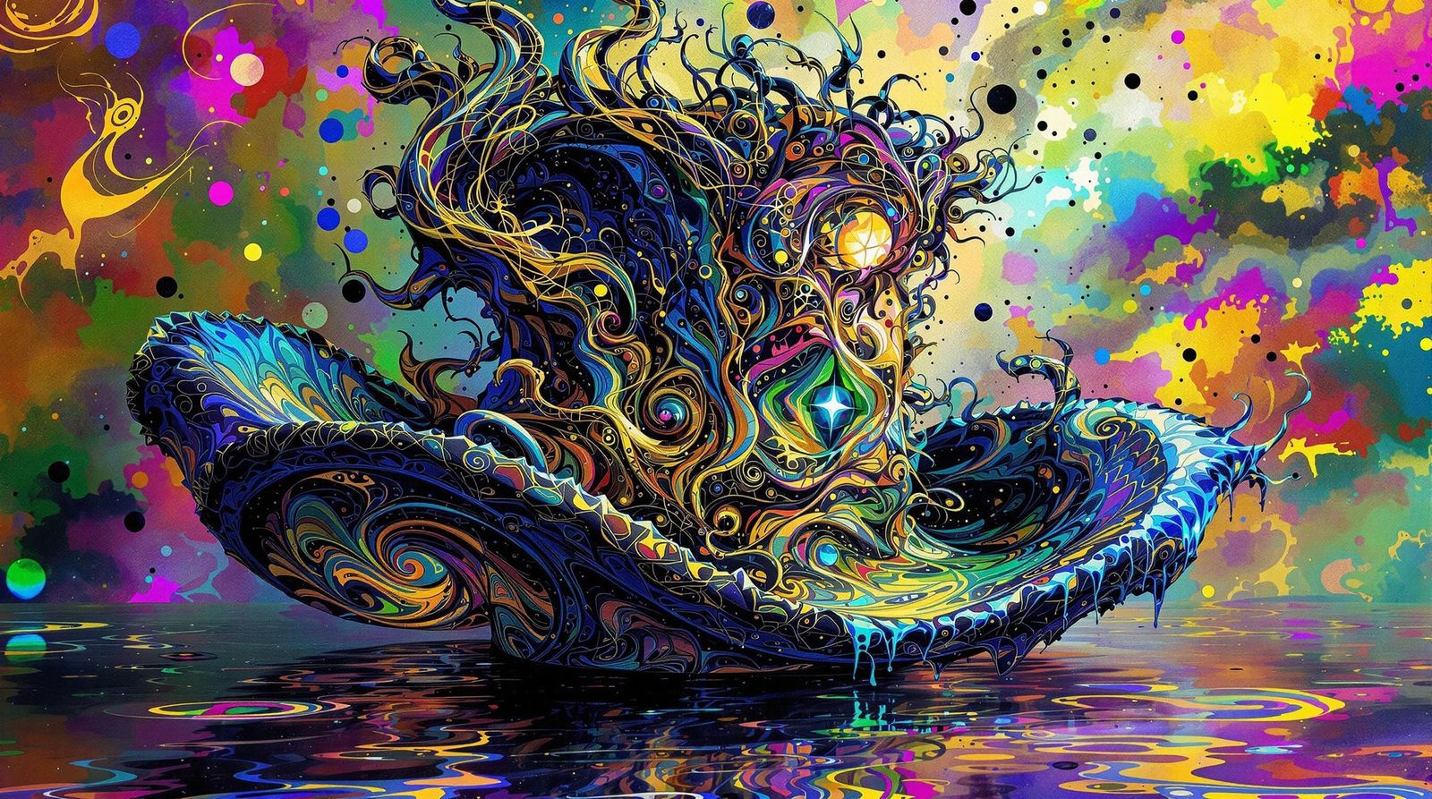 Ethereal Fractal Crown in Iridescent Dreamscape