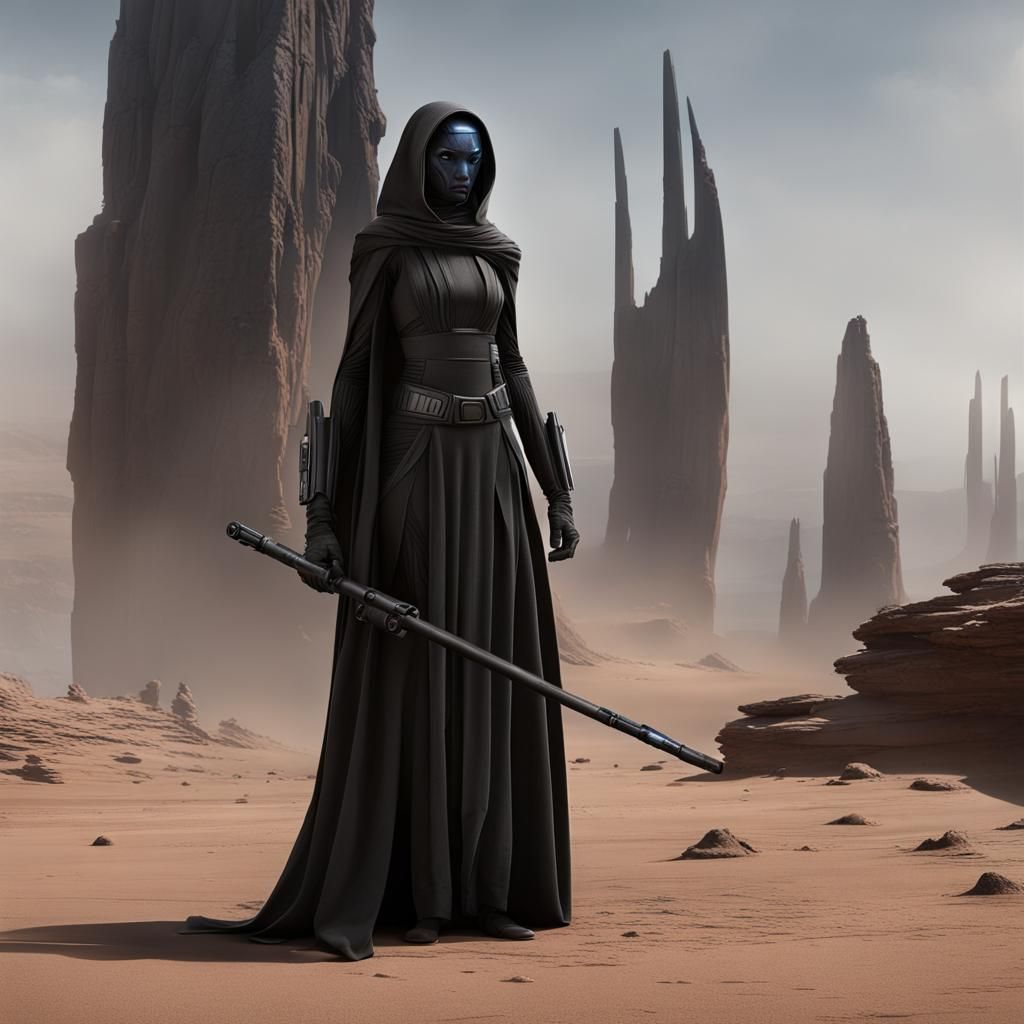 Forgotten Jedi Sentinel: Detailed Matte Painting