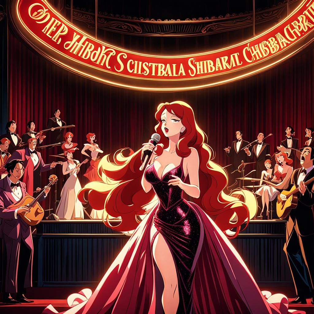 Jessica Rabbit Cabaret Performance in Anime Style