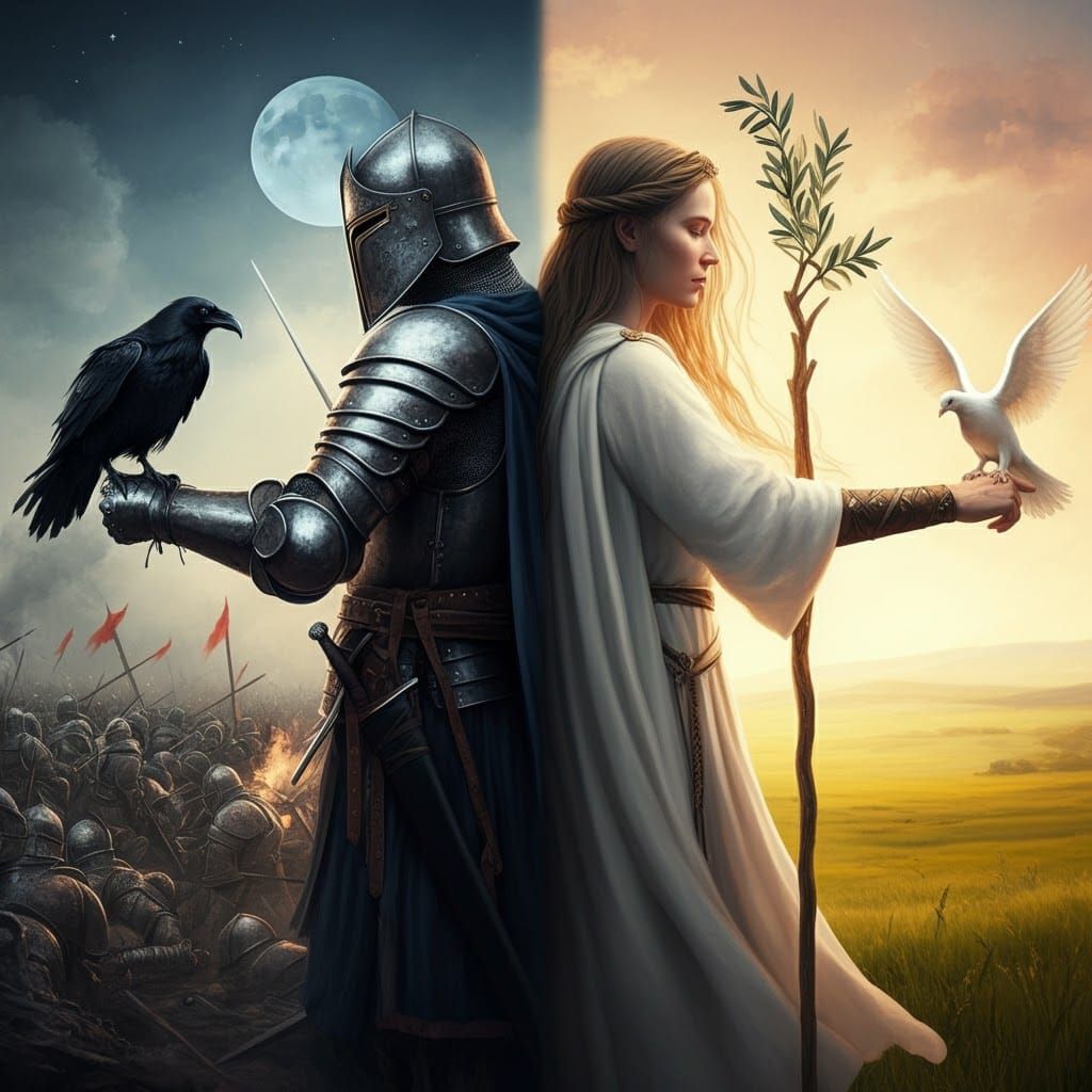 Dual Scene: Knight and Maiden in High Fantasy