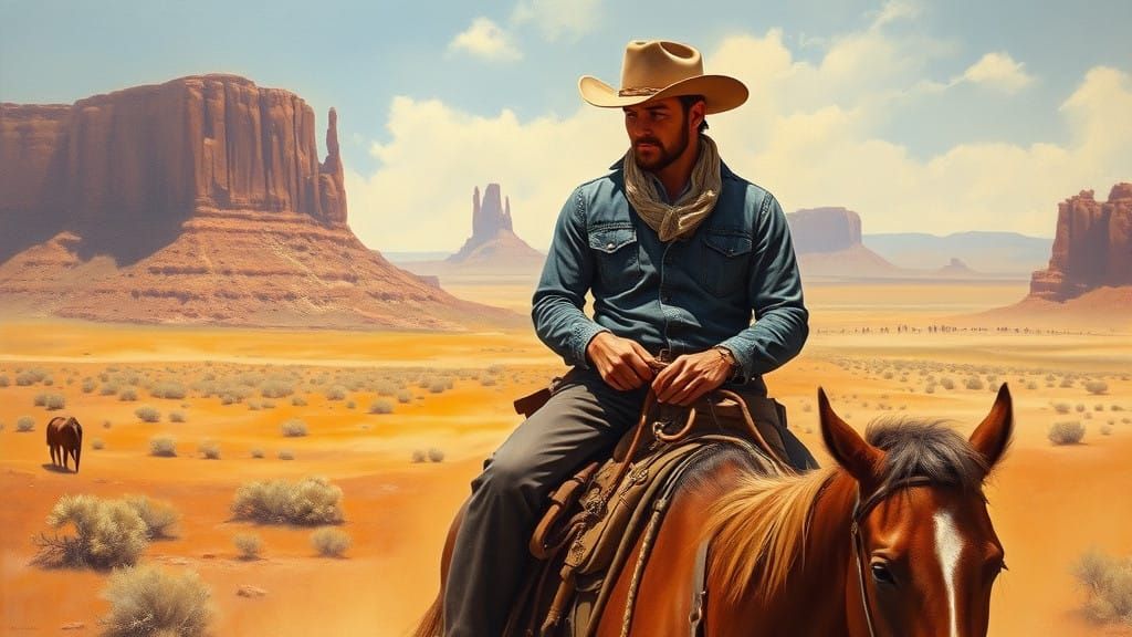 Rugged Cowboy Amidst the American West
