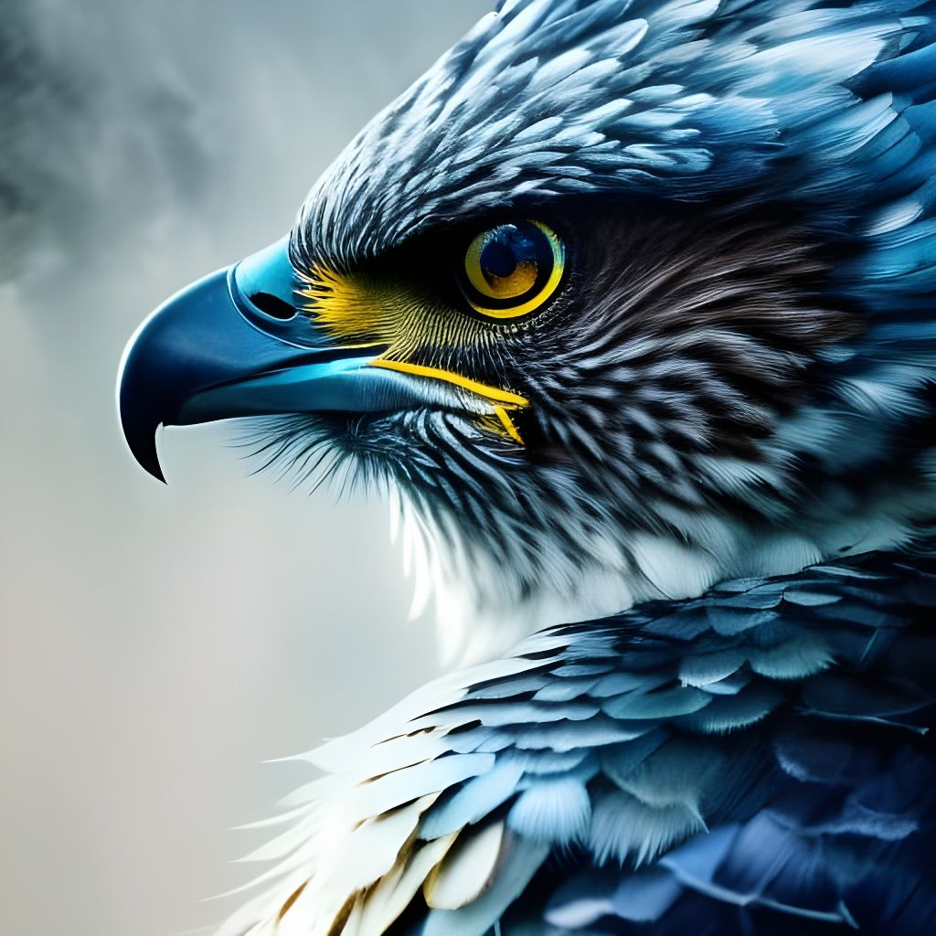 Crystalline Falcon Portrait in Fantasy Style