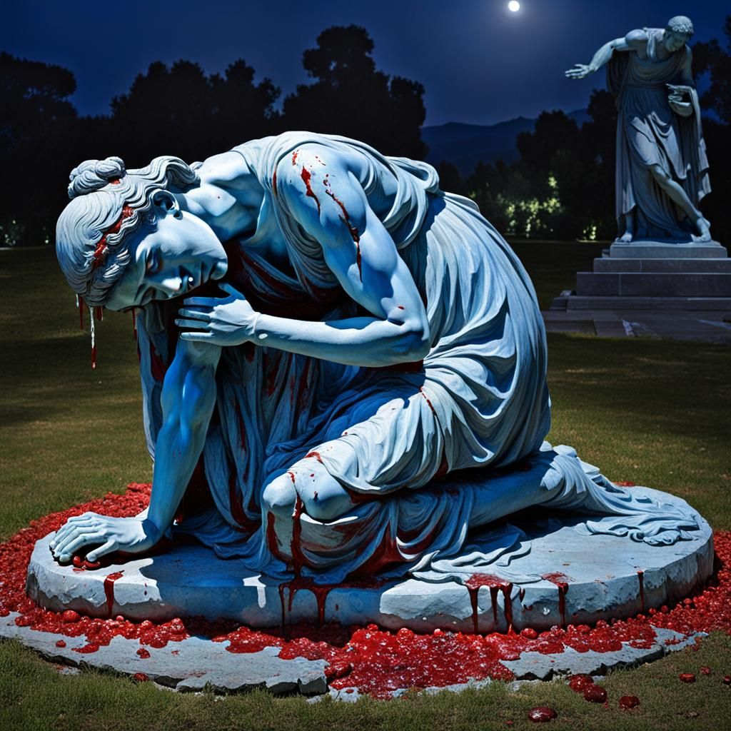 Weeping Statue with Bloody Tears in Ancient Greece