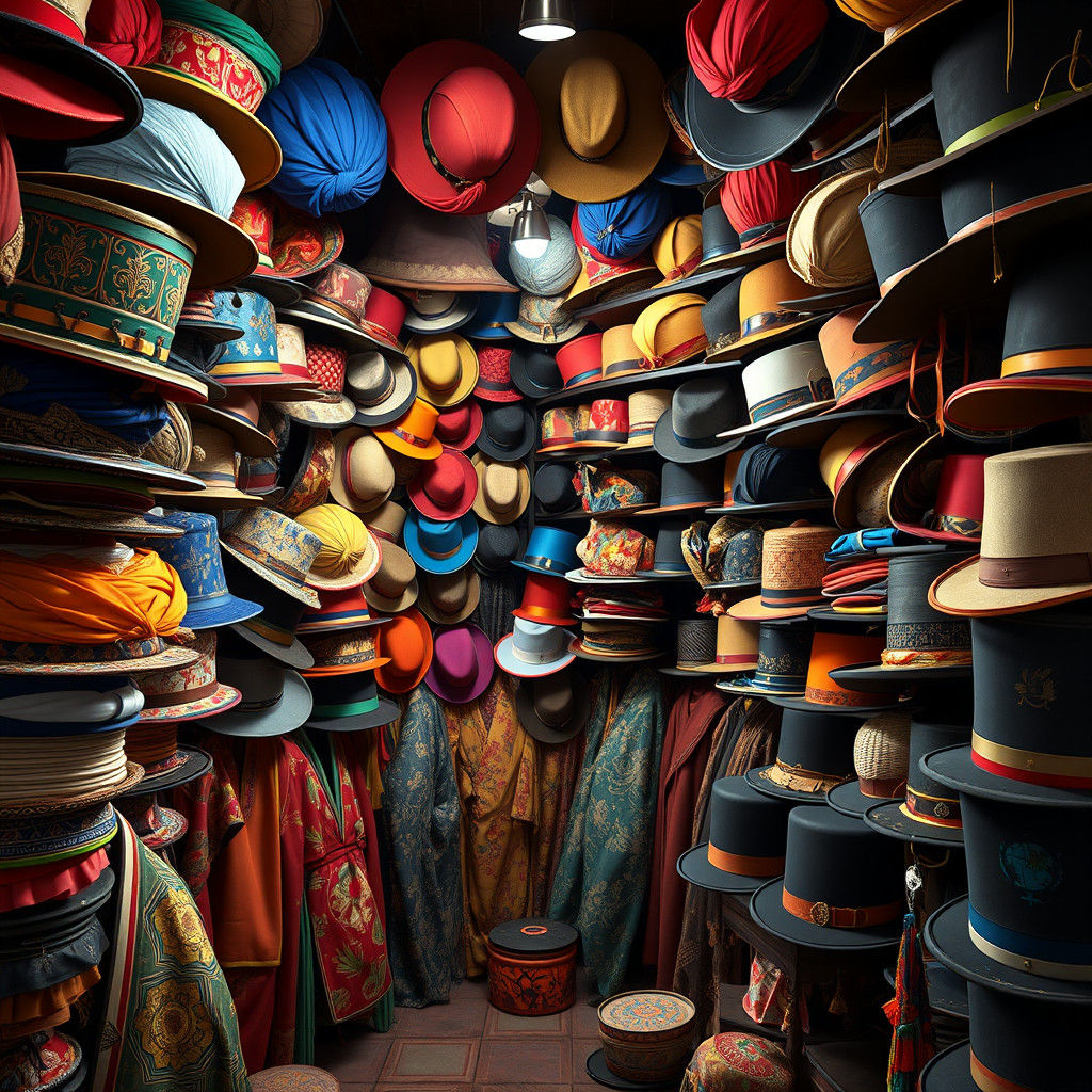 Global Hat Store in Fantasy Concept Art Style