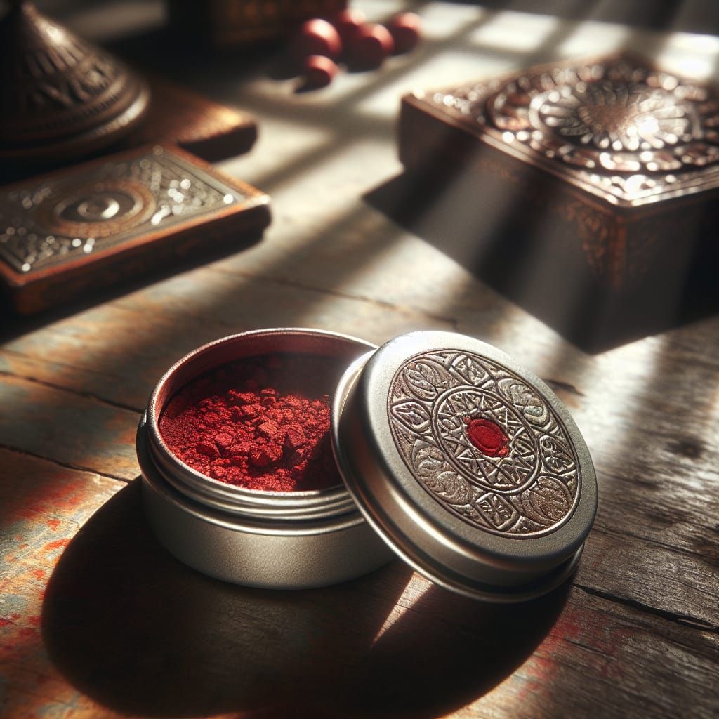 Antique Tableau with Moroccan Red Clay Eyeshadow Can