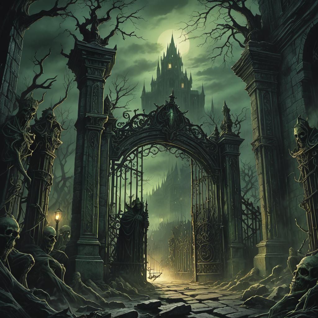 Undead Guardians: A Dark Fantasy World Illustration