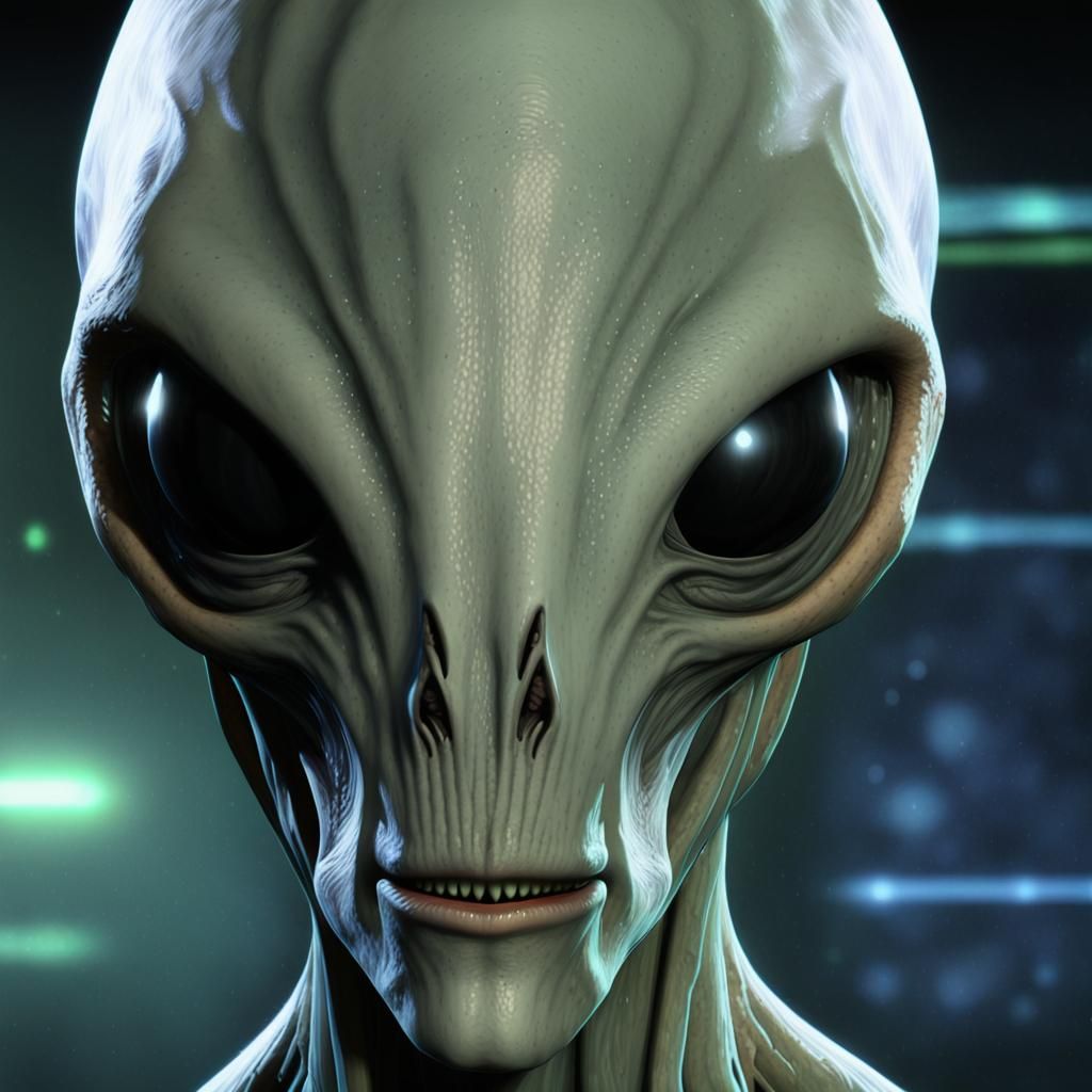 Grey Sectoid Alien Portrait