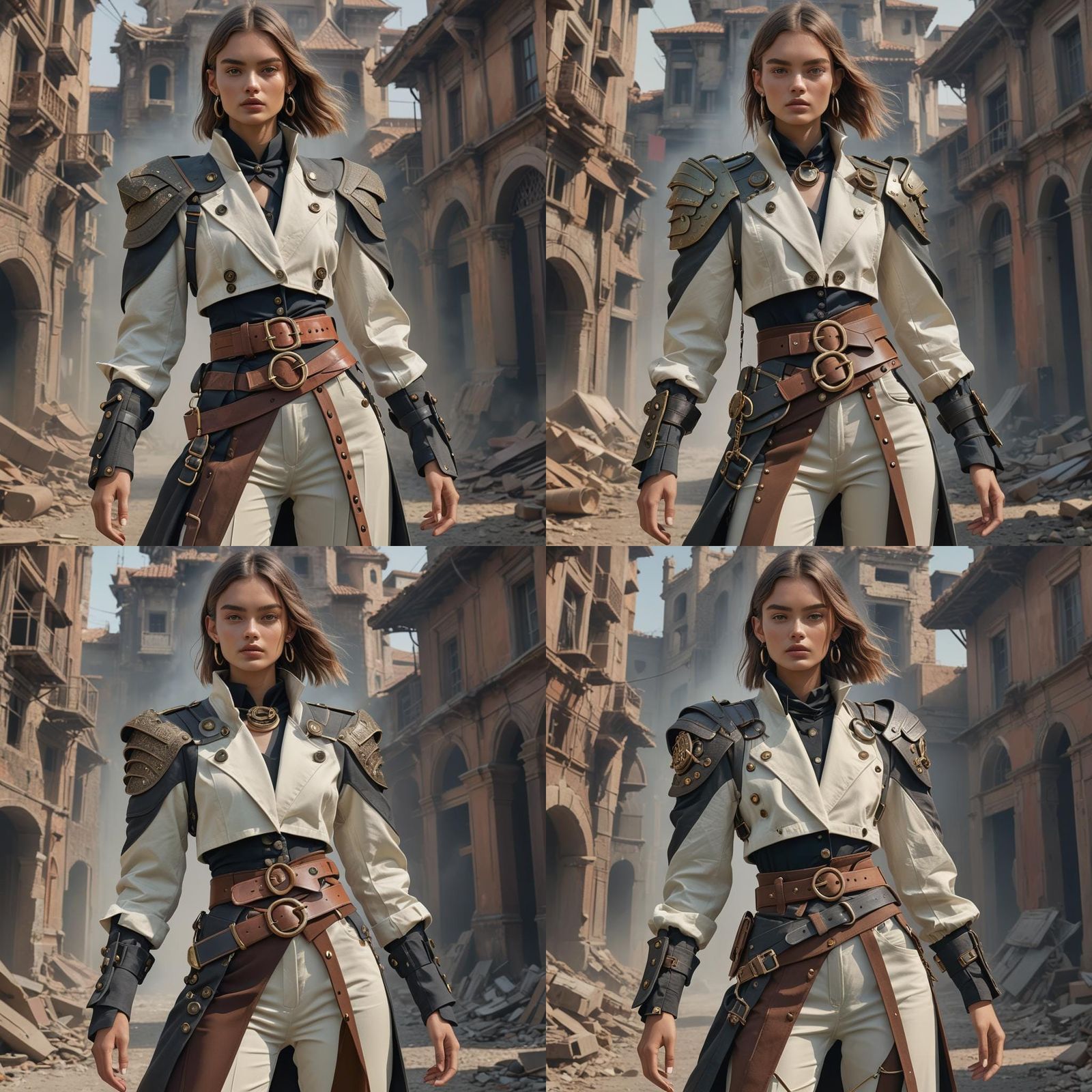 Stylish Model in Cropped Jacket and Slim Pants