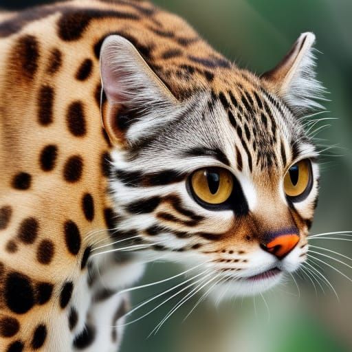 Detailed Margay Portrait in Natural Lighting