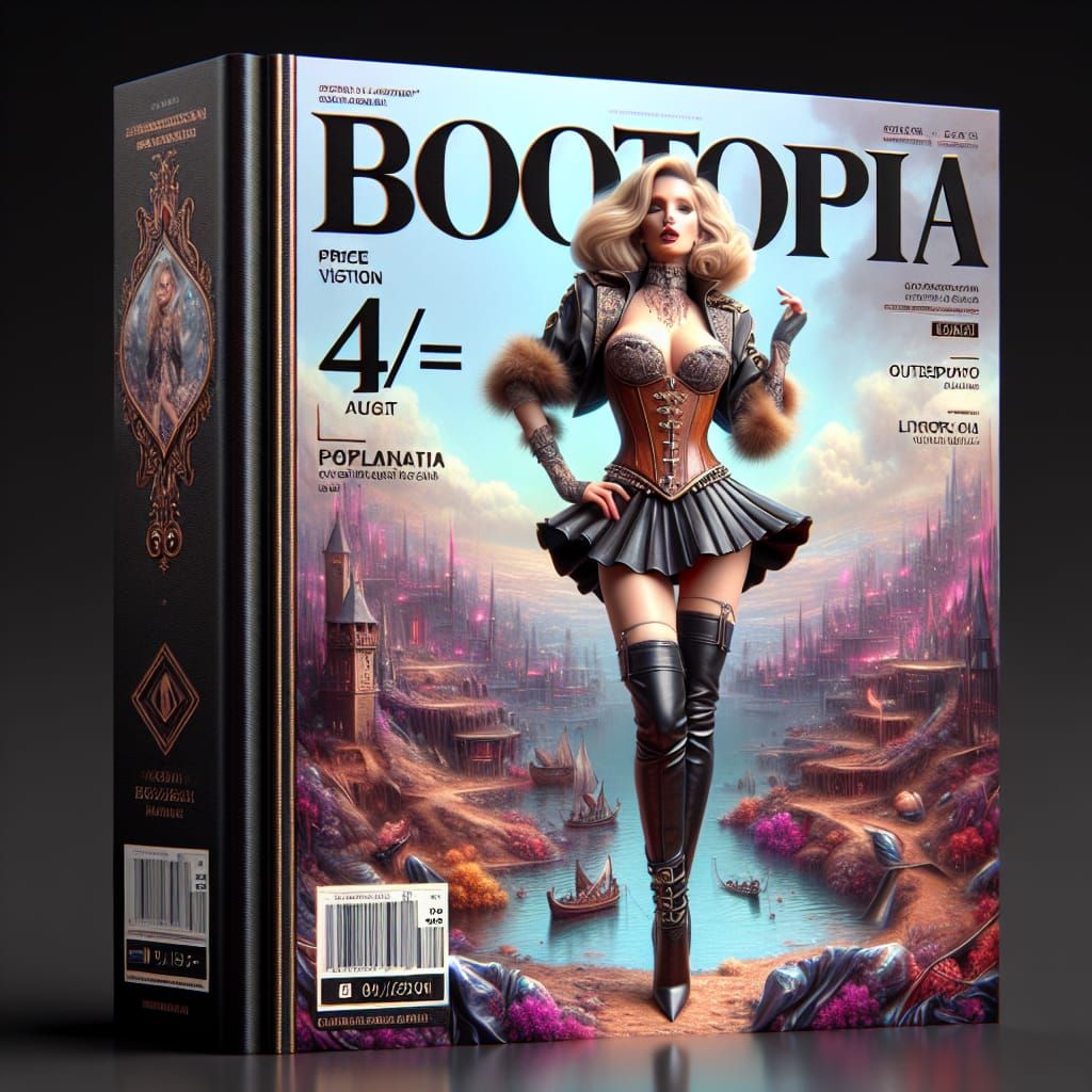 Fantasy Magazine Cover: Woman in Leather Boots