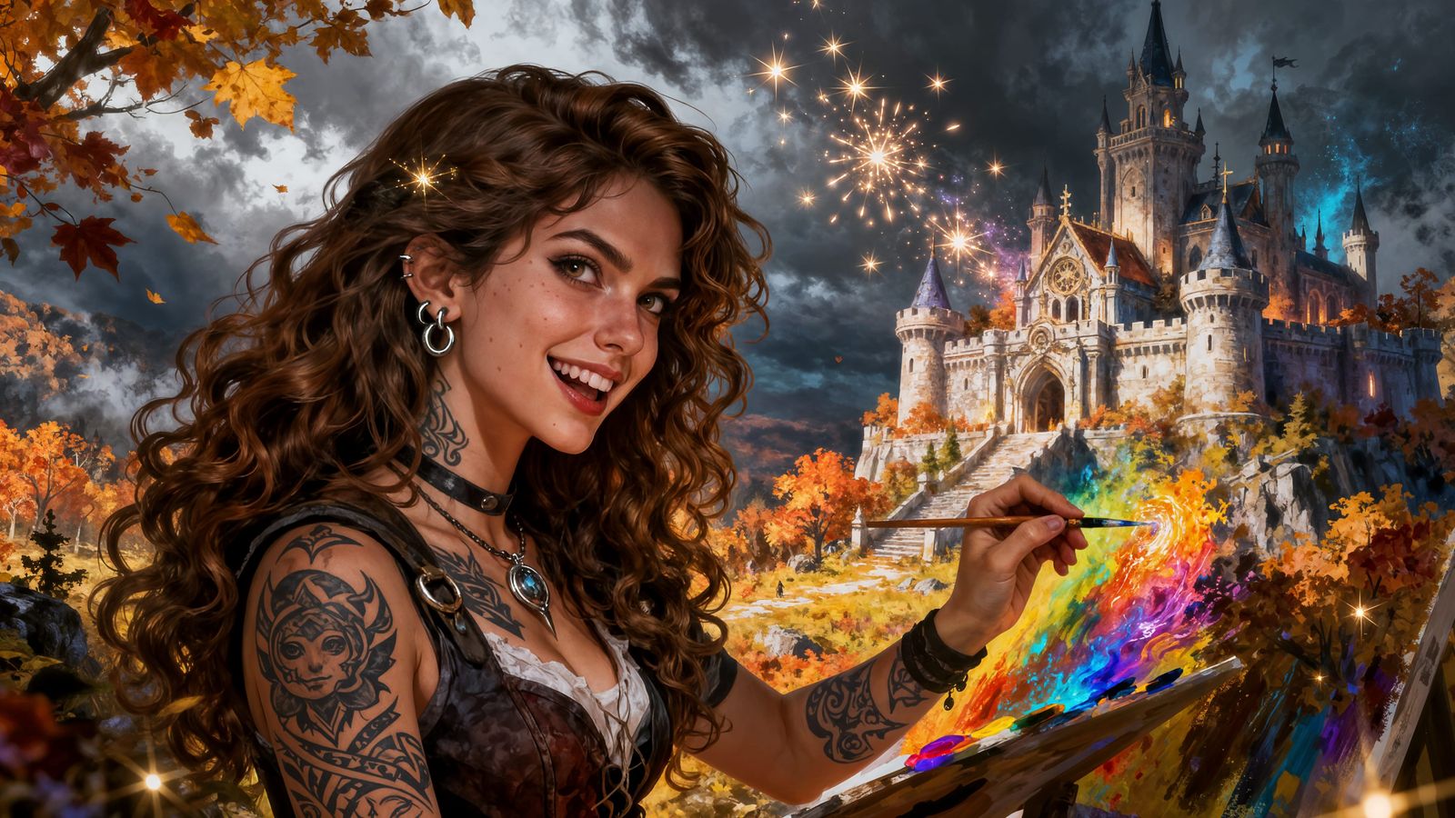 Woman Creates Magical 3D Fantasy Castle Painting