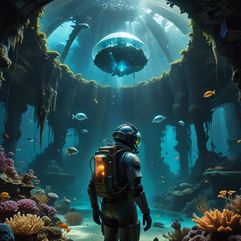 Deep Ocean Civilization in Retro-Futuristic Domes