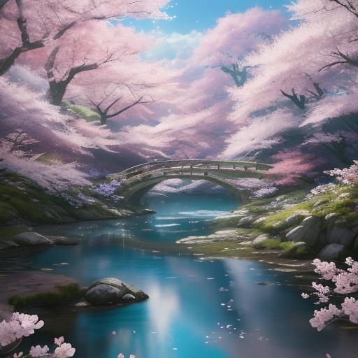 Fairy Dances in Cherry Blossom Forest: 3D Anime Art