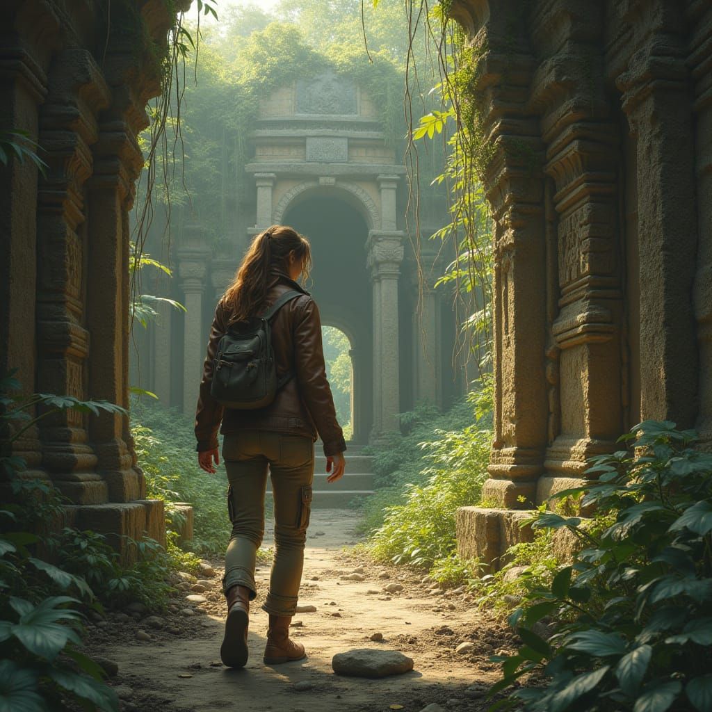 Ancient Ruins Expedition in a Tropical Jungle