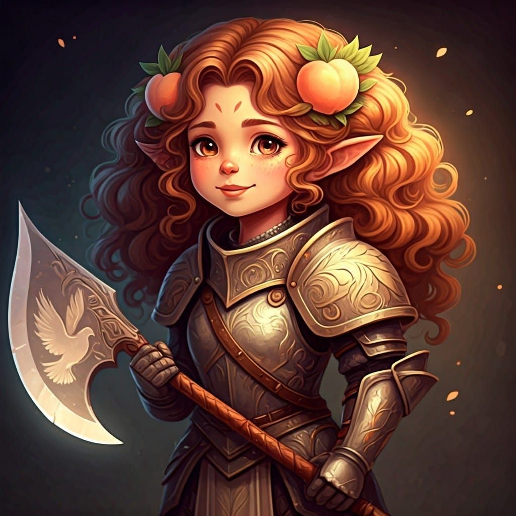 Enchanting Warpriest with Greataxe in Anime Style