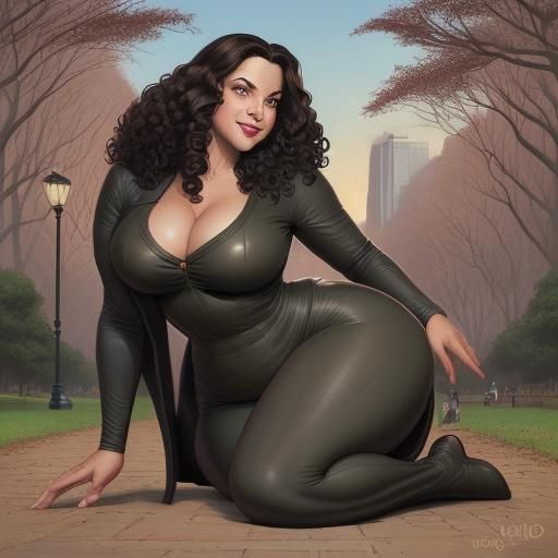 Curvy Woman Portrait in Comic Book Style