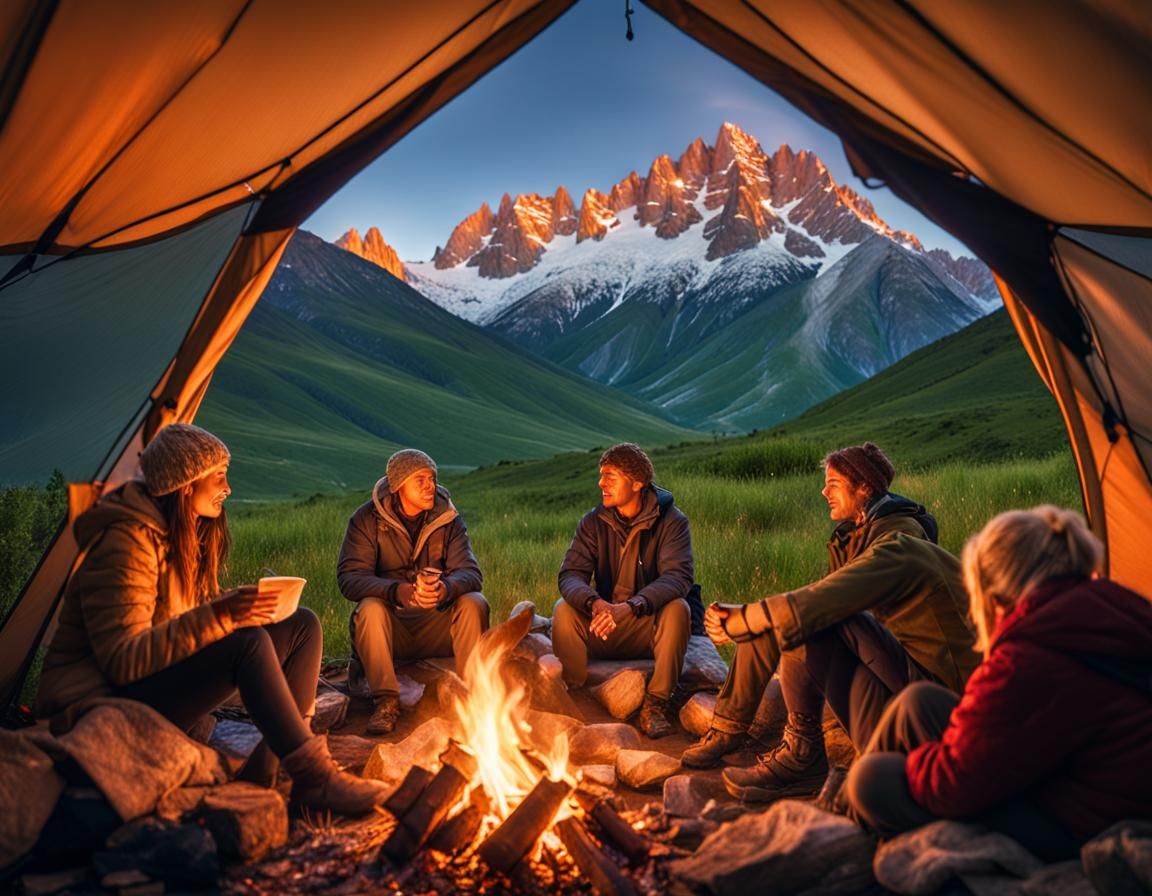 Cozy Tent and Campfire in Verdant Valley