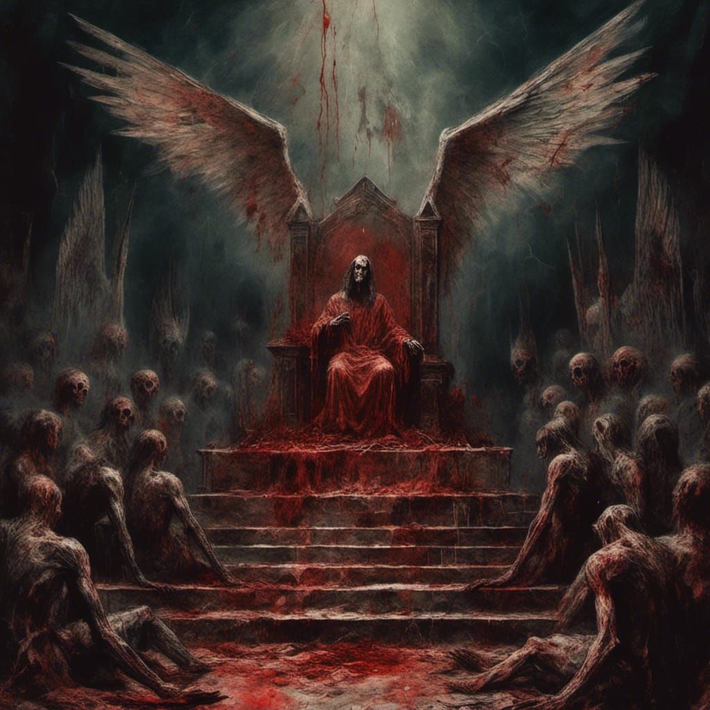 Jesus on Sacrificial Altar in Macabre Style