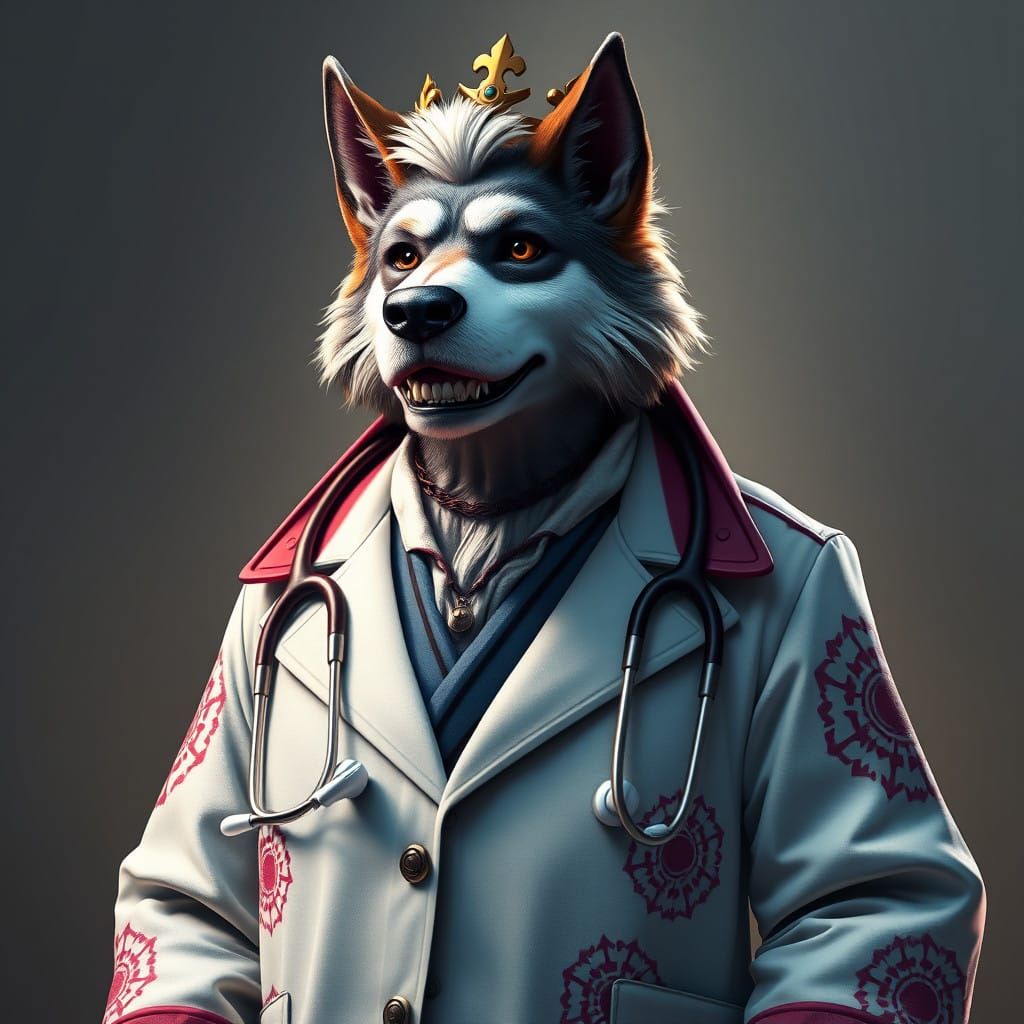 Mystical Canine God Exudes Authority in Detailed Fantasy Art