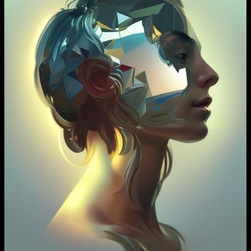 Hyperdetailed Portrait Reflected with Dynamic Lighting