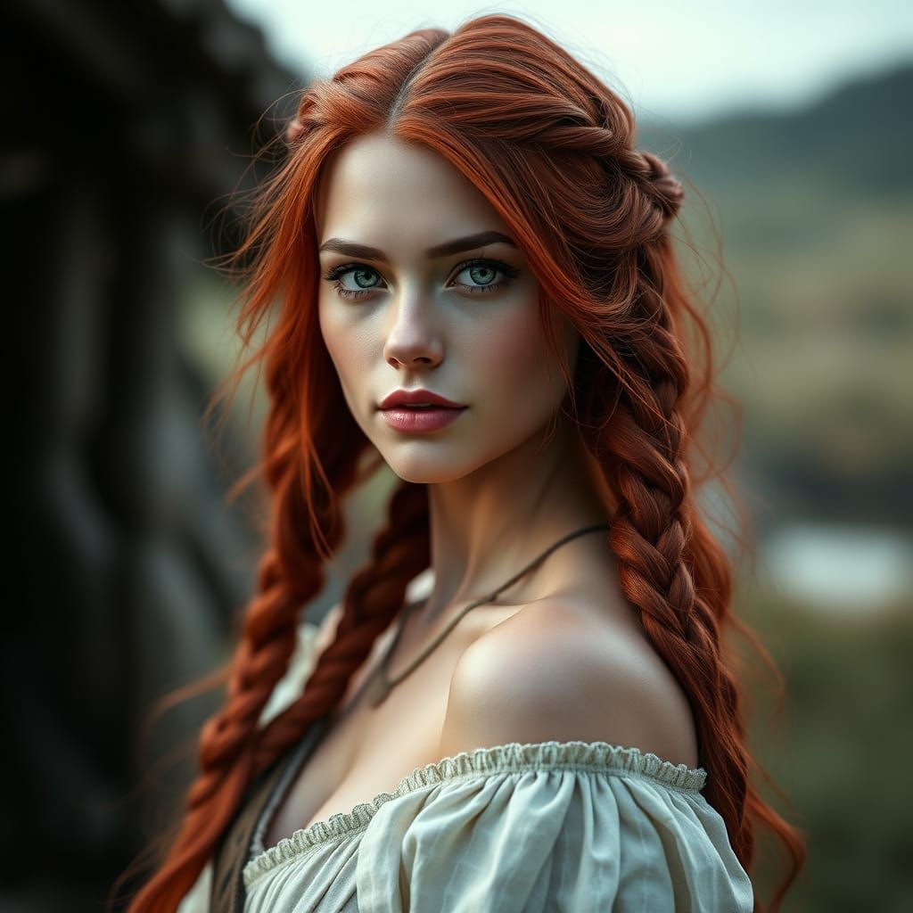 Viking Supermodel in Hyper-Realistic Style