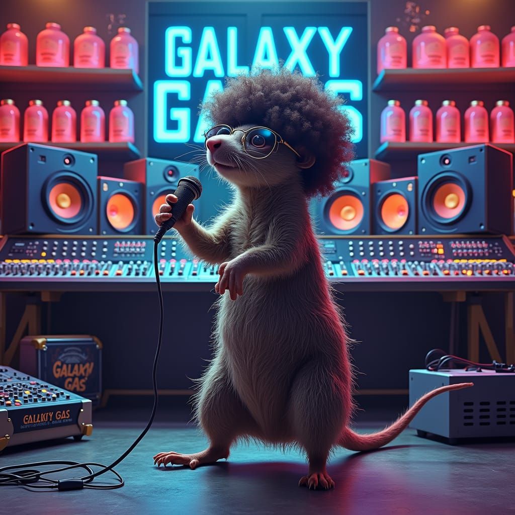 Mole Rat Rapper in Galaxy Gas Studio