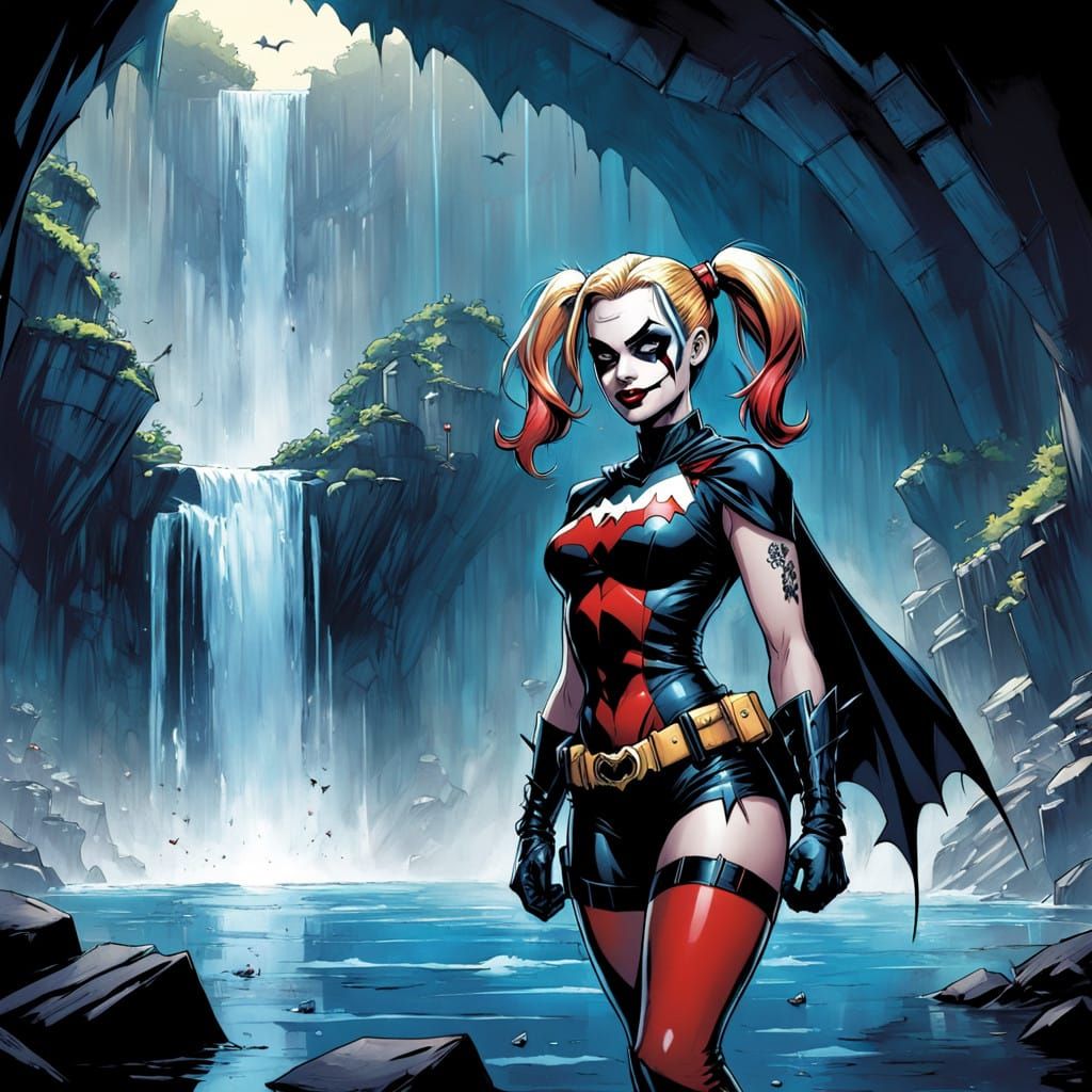 Batman's Secret Bat Cave Hidden in a Majestic Blue Waterfall...