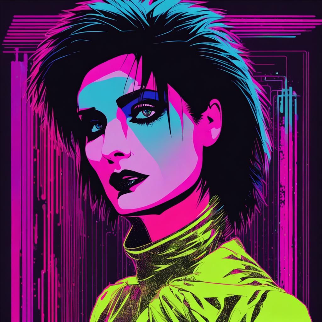 Siouxsie Sioux: Synthwave Neon Portrait