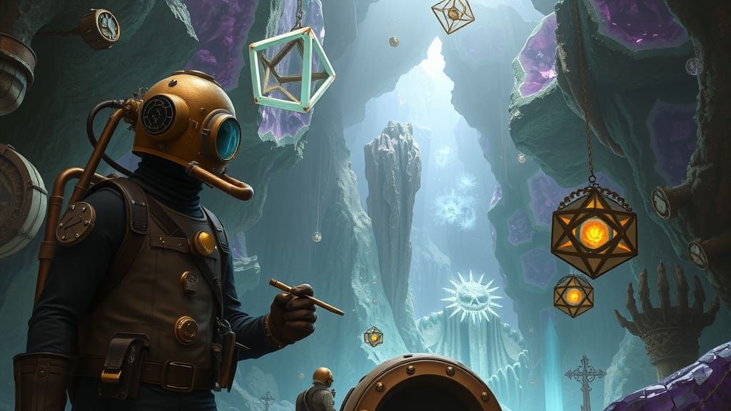 Steampunk Archaeologists Explore Crystal Cathedral