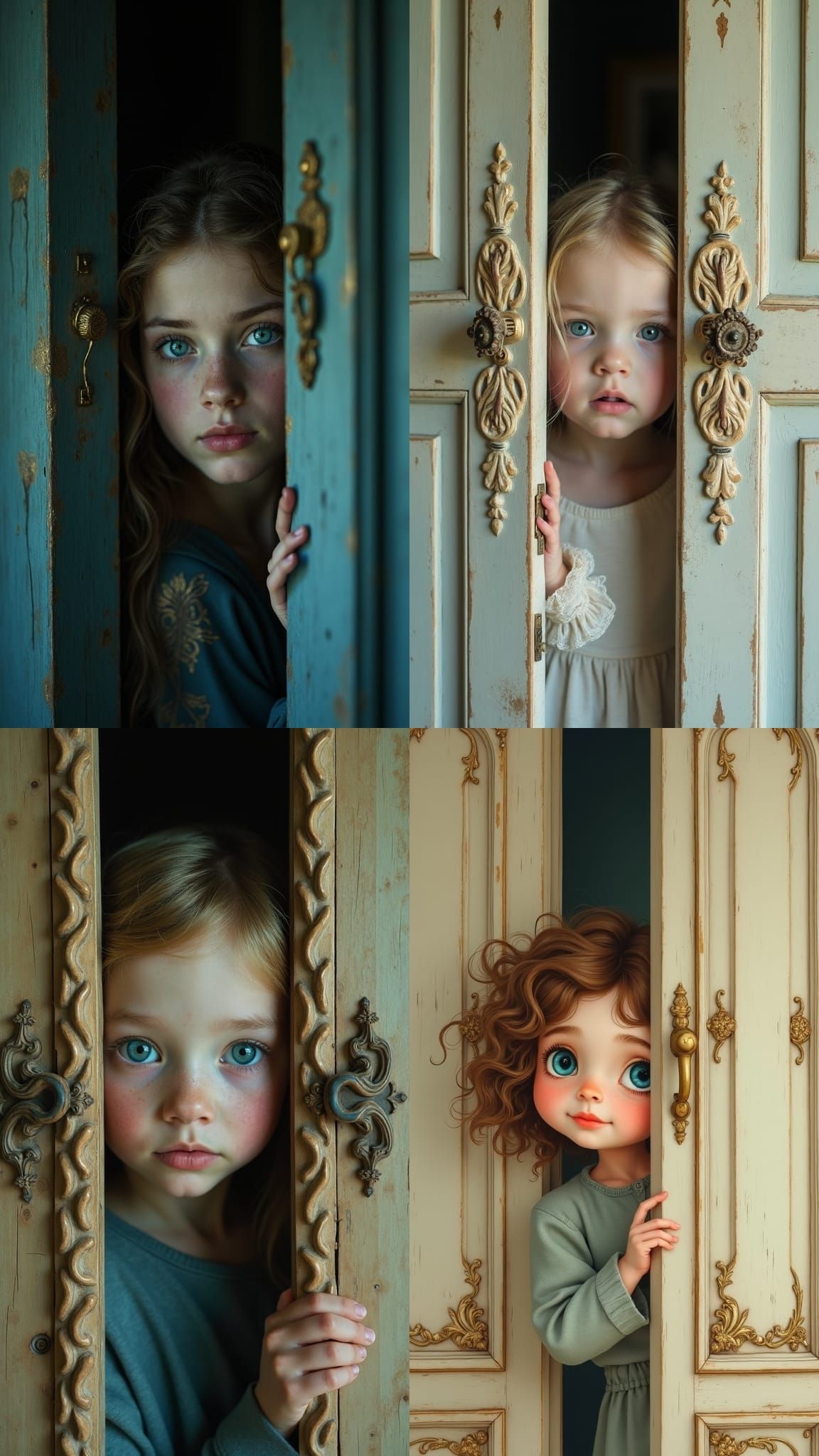 Intense Blue Eyes Peeking From Wardrobe