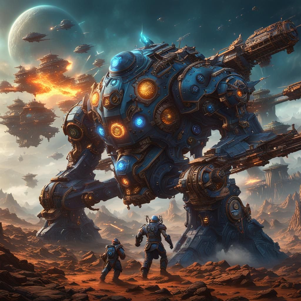 Machine Spirit Saves Earth: Detailed Matte Painting