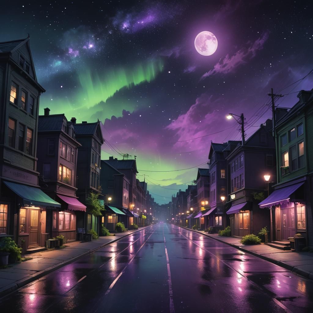 Nocturnal Fantasy Landscape with Aurora in Unreal Engine 5 S...