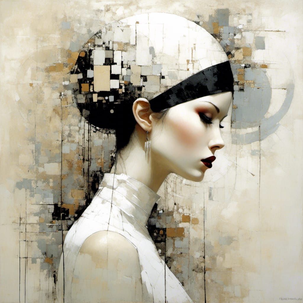 Minimalist Surreal Woman in Nature, High Key