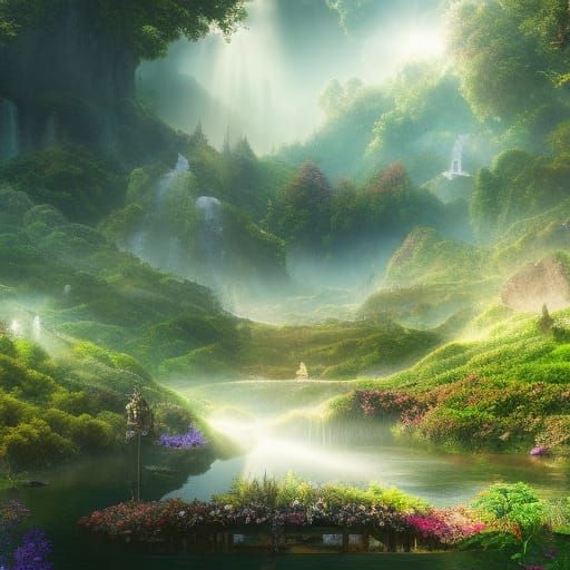 Idyllic Permaculture Community in Divine Sunlight