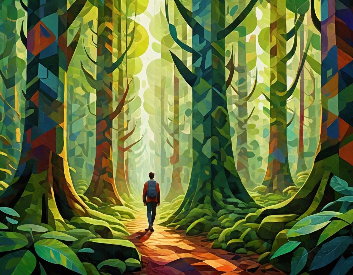 Cubist Forest Path with Geometric Trees