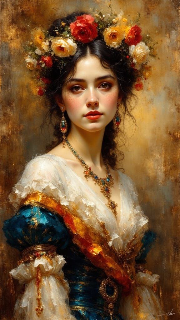 Portrait of a Mexican Woman in Vintage Style